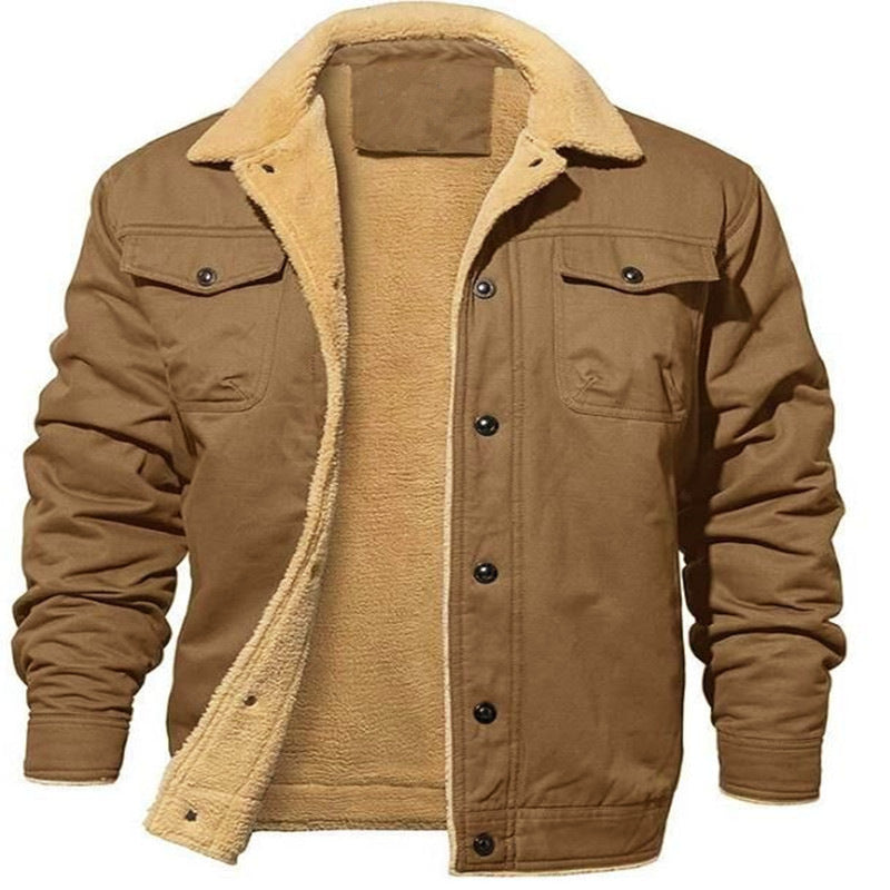 Herren Parka Jacke Warm Isoliert Umlegekragen Modern