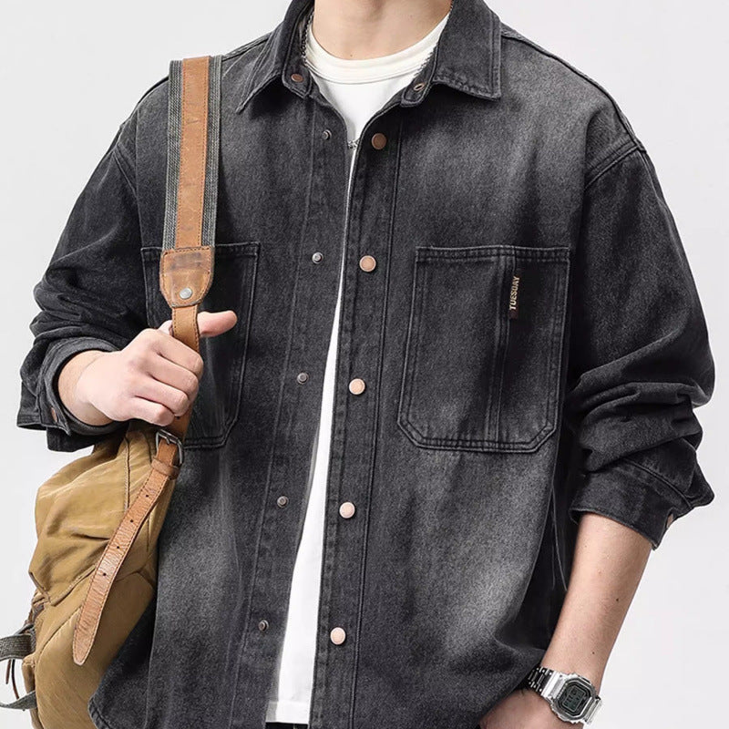 Herren Denimjacke Lässig Mit Taschen