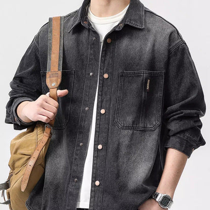 Herren Denimjacke Lässig Mit Taschen