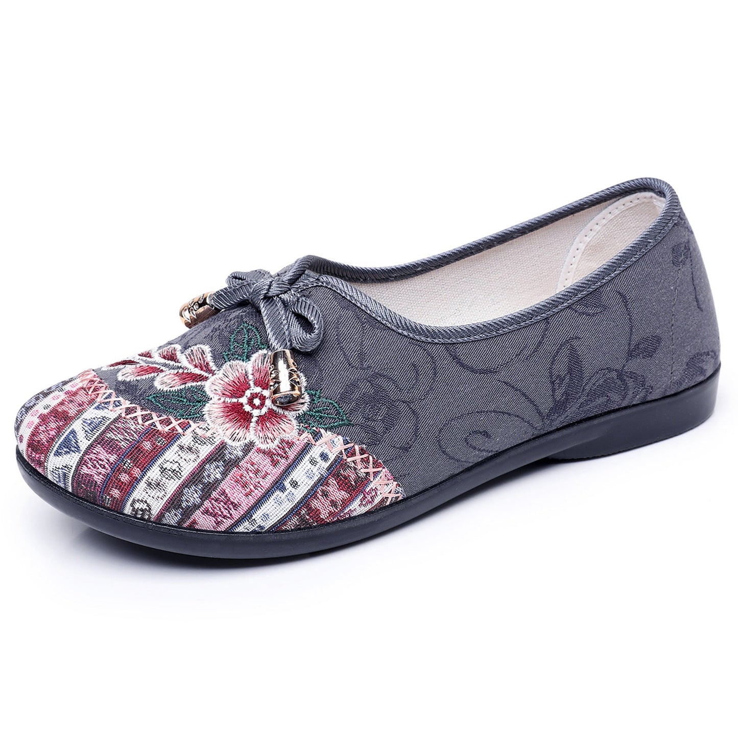 Damen Ballerinas Bequem Elastisch Floral