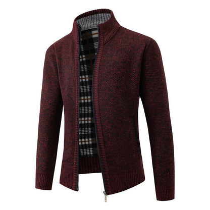 Herren Strickjacke Modern Stehkragen Mit Taschen