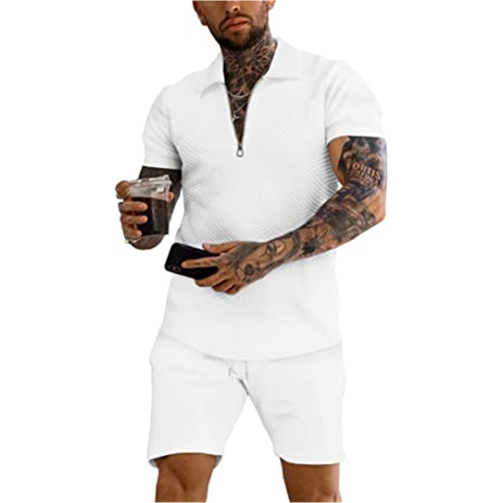 Herren Freizeitanzug Moderner Zip Kragen Casual