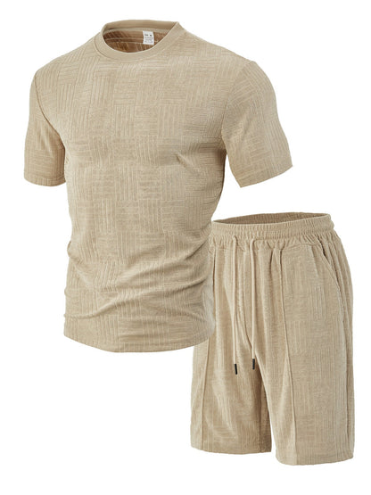 Herren Sport-Outfit Atmungsaktiv Kurzarmshirt Shorts Lauf