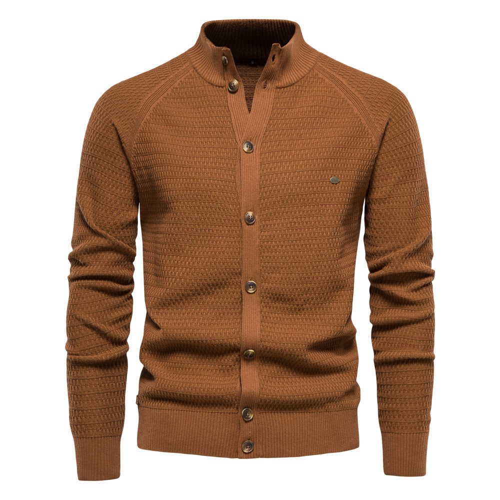 Herren Strickjacke Strukturiert Mit Knöpfen Modern