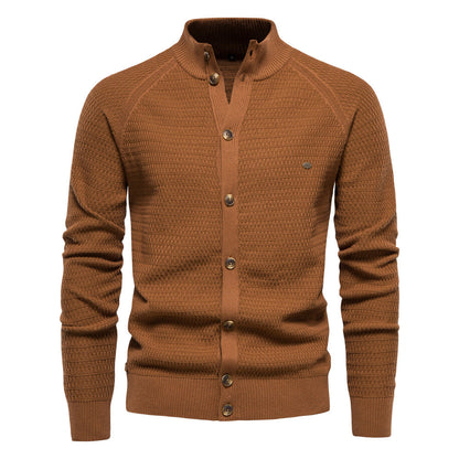 Herren Strickjacke Strukturiert Mit Knöpfen Modern