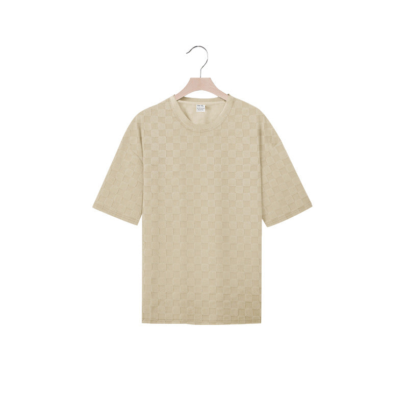 Herren Kurzarmshirt Baumwolle Strukturiert Casual