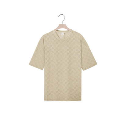 Herren Kurzarmshirt Baumwolle Strukturiert Casual
