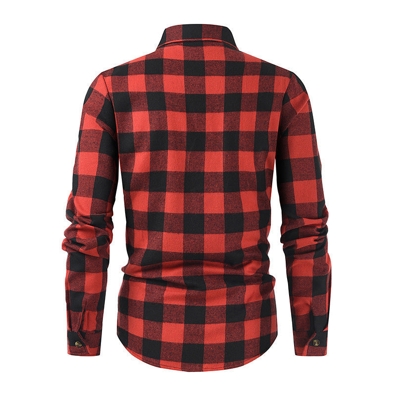 Herren Hemd Kariert Moderner Schnitt Slim Fit