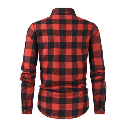 Herren Hemd Kariert Moderner Schnitt Slim Fit