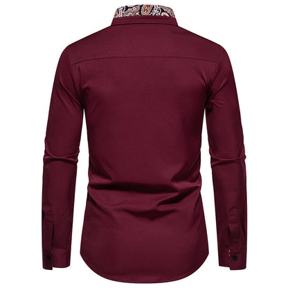 Herren Hemd Langarm Modern mit Kragen und Muster