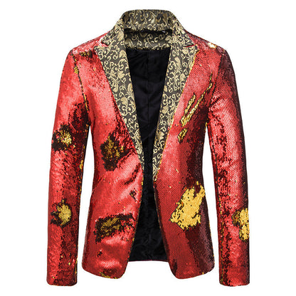 Herren Blazerjacke Glitzer Pailletten Übergröße