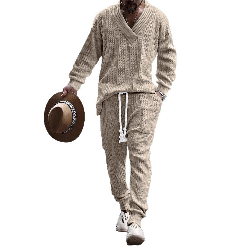 Herren Strickanzug Modern V-Ausschnitt Bequem