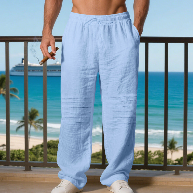 Herren Strandhose Lässig Bequem mit Taschen Sommer