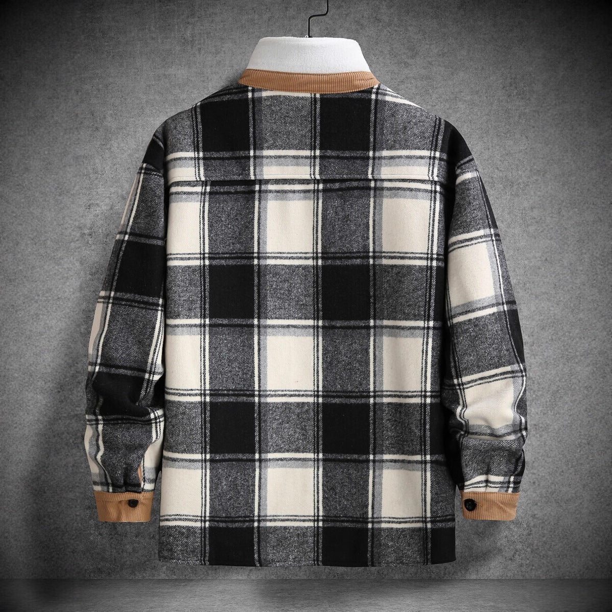 Herren Flanelljacke Karo mit Brusttaschen Weich