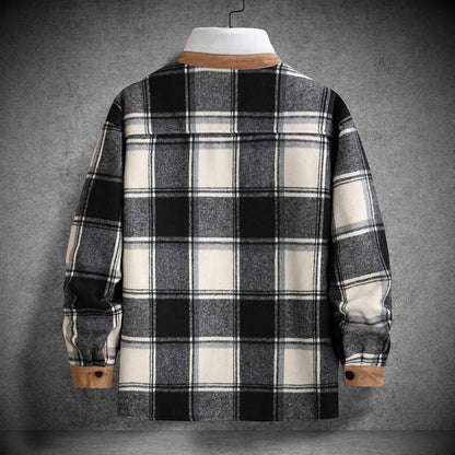 Herren Flanelljacke Karo mit Brusttaschen Weich