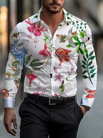 Herren Hemd Flora Muster Elegant Berlin