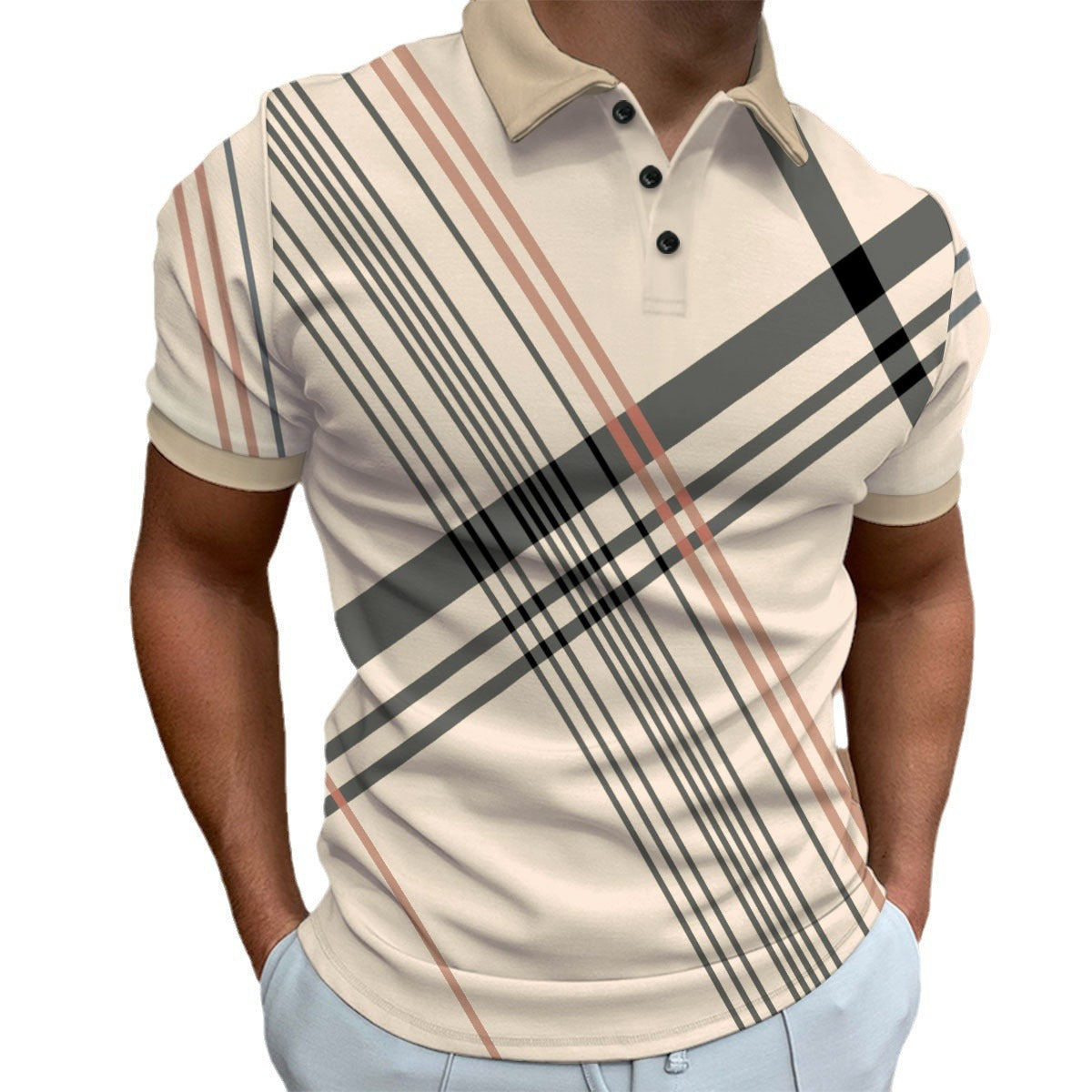Herren Polohemd Karomuster Modern Sportlich