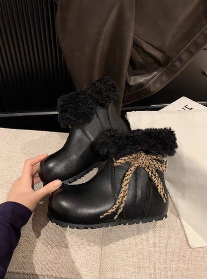 Damen Winterstiefel Warm Kuschelig Schnürboots Modern