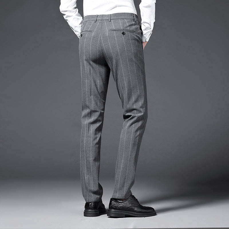 Elegante Herren Anzughose Streifen Slim Fit
