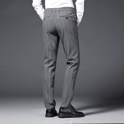 Elegante Herren Anzughose Streifen Slim Fit
