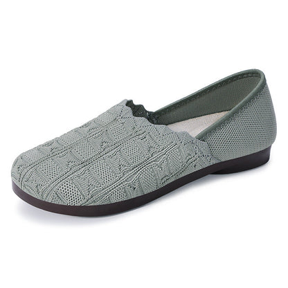 Ballerinas Damen atmungsaktiv Bequem Strick Schuhe