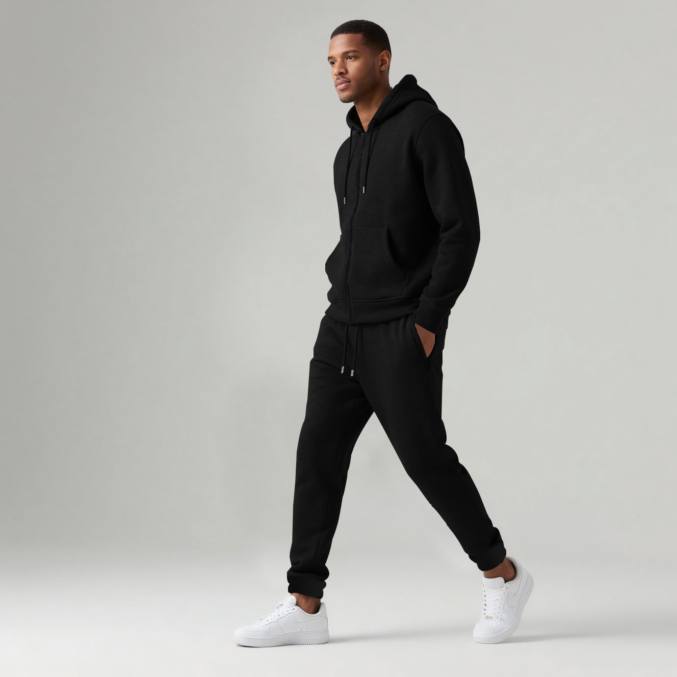 Herren Freizeitanzug Kapuze Taschen Sportlich Bequem