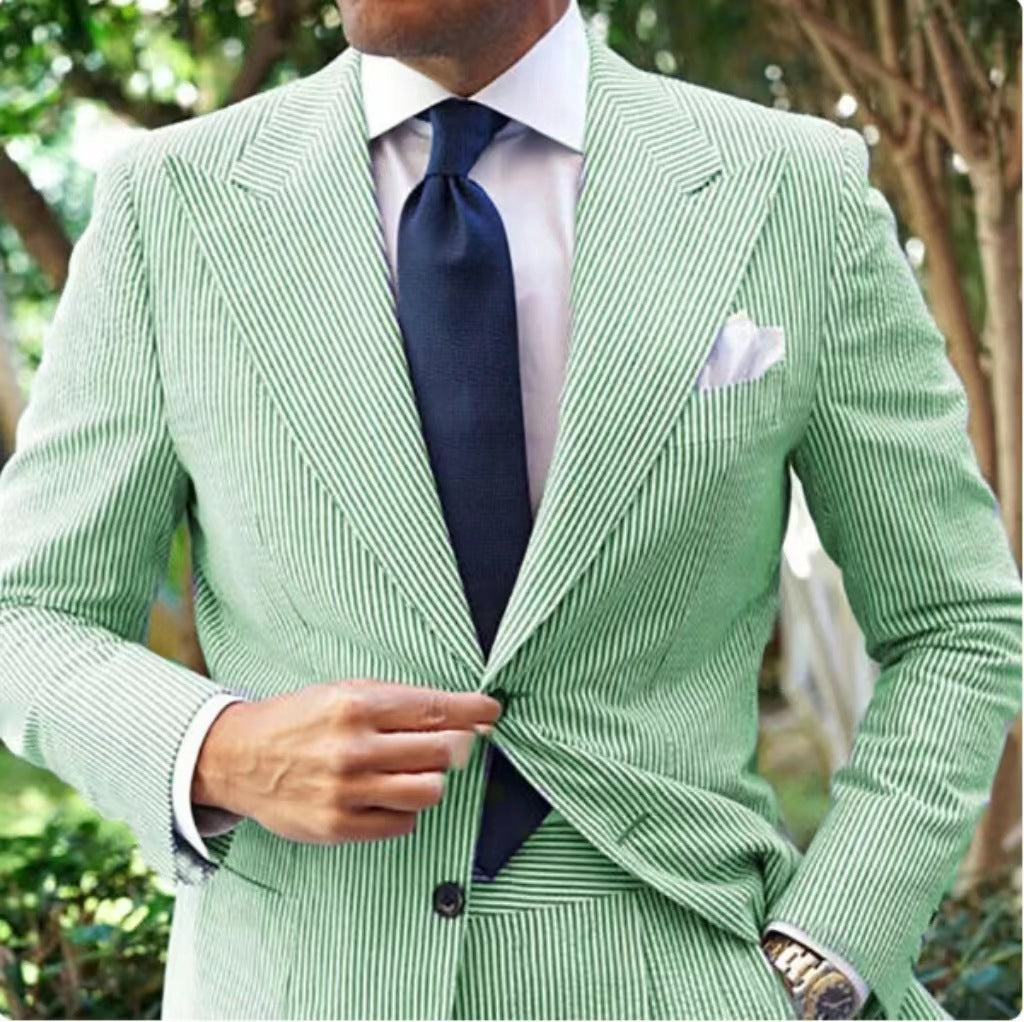 Herren Blazer Elegant Gestreift Slim Fit Anzug