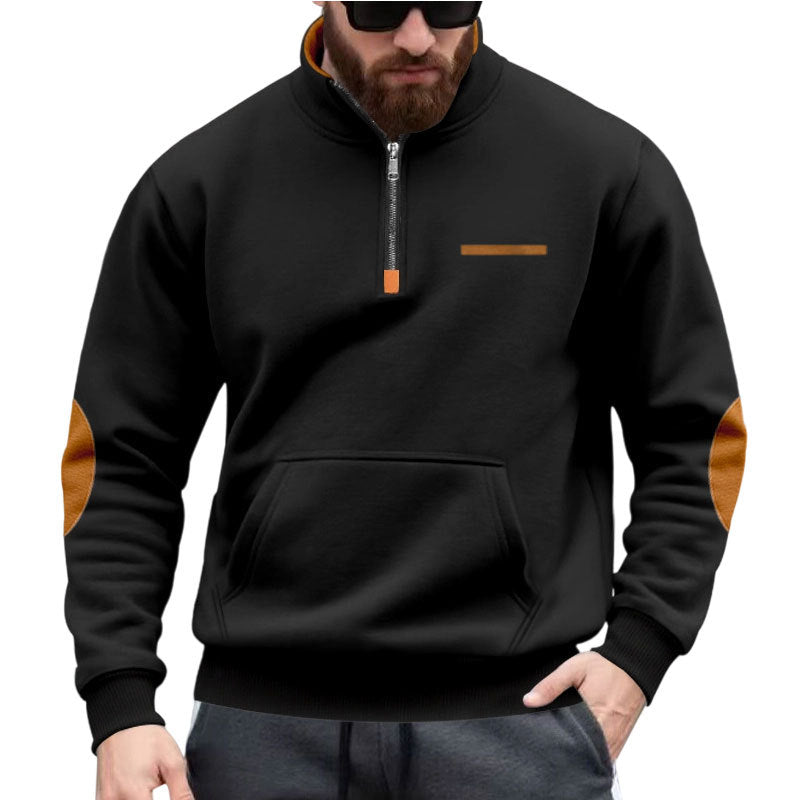 Herren Kapuzenpullover Mit Halbzipp Modern Farben - BerlinGlamour