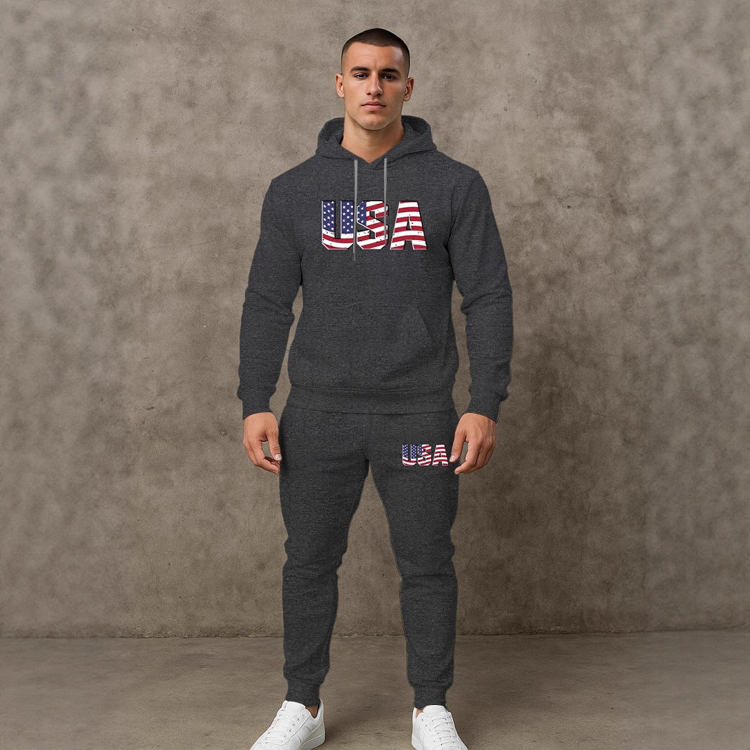 Herren Hoodie und Jogginghose Set Modisch Sportlich