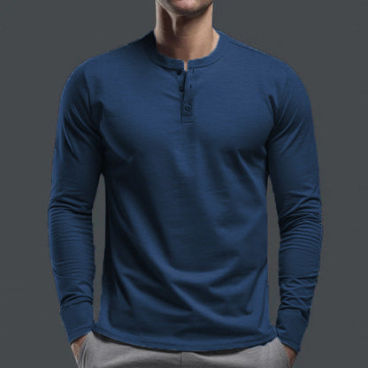 Herren Langarmhemd Baumwolle Bequem Knopfleiste Modern