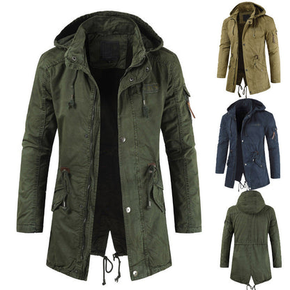 Herren lässige und funktionale Parkajacke mit Kapuze und praktischen Taschen BerlinGlamour.