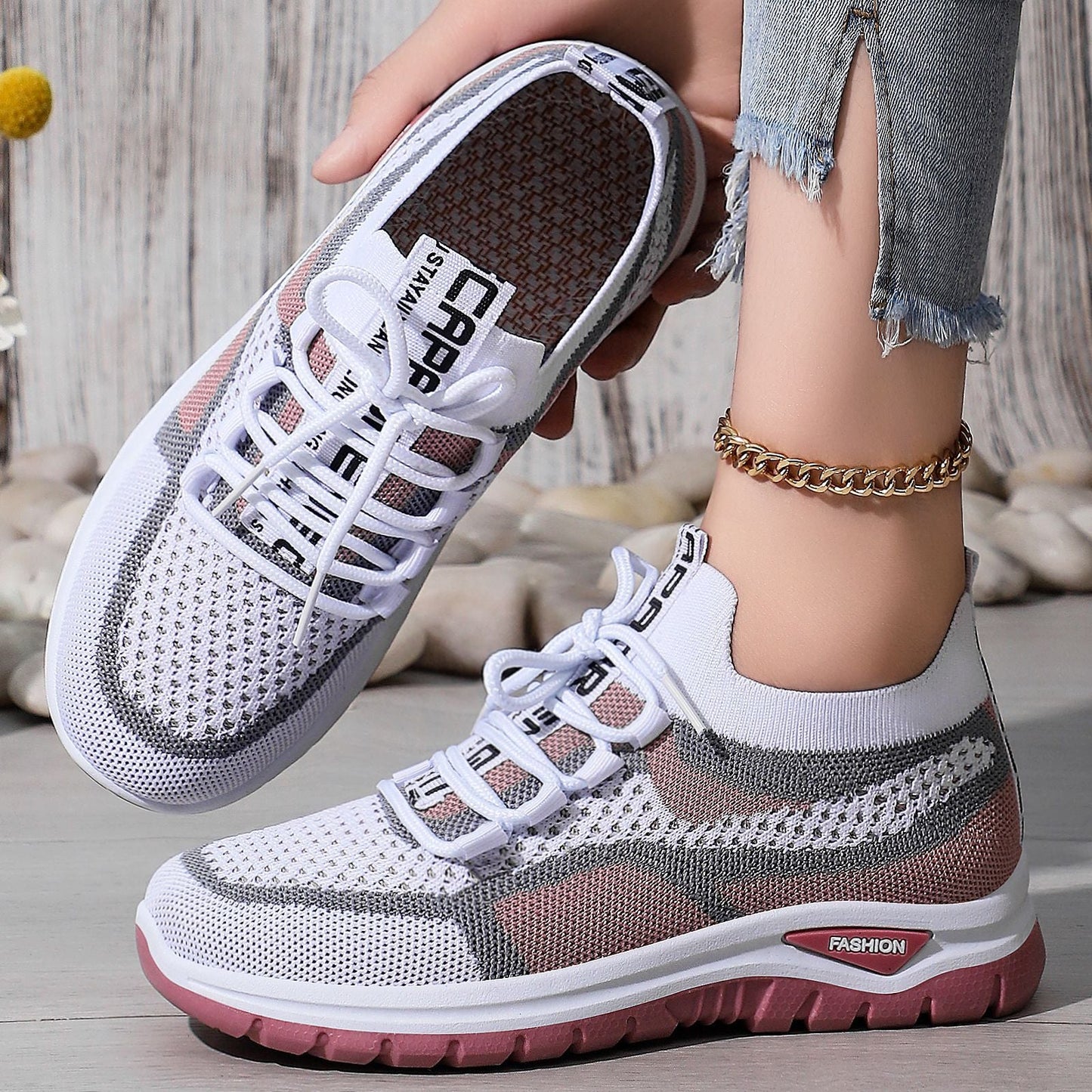Damen Sneaker atmungsaktiv Komfort Schuhe Elastisch Flexibel