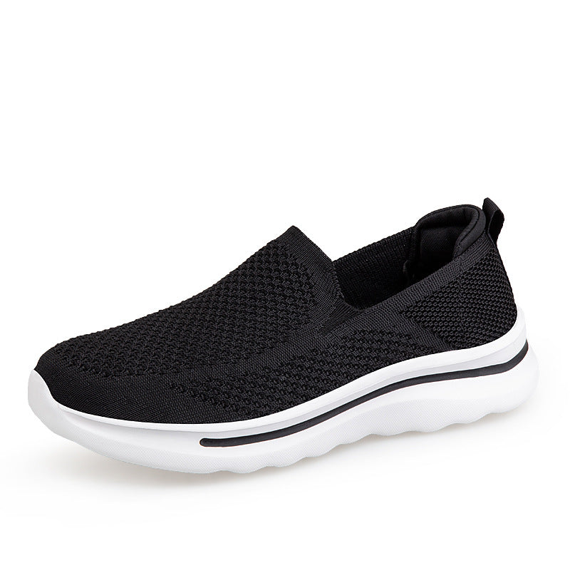 Damen Sneaker Bequem Atmungsaktiv Strick Oberteil Sportlich