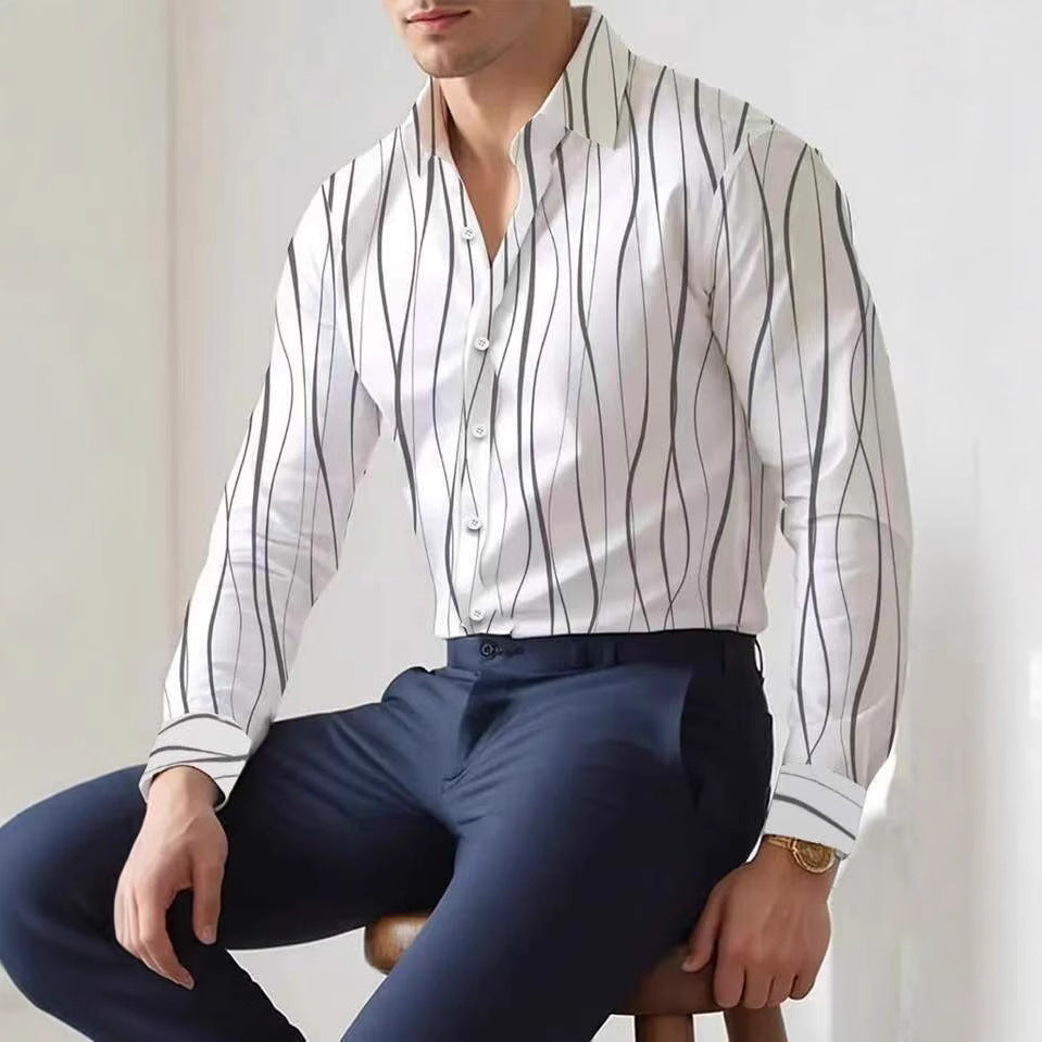 Herren Hemden Moderne Streifen Elegant Slim Fit - BerlinGlamour
