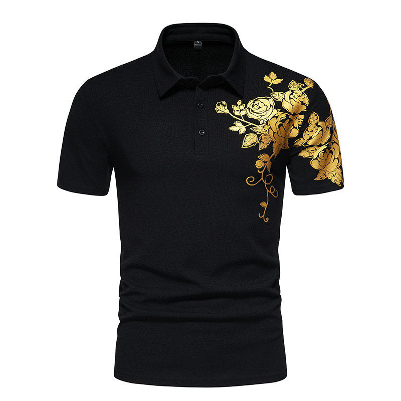 Herren Polohemd Blumenmuster Modern Berlin Style