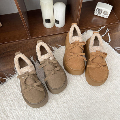 Damen Plateau-Schuhe Weich Lammfell Warm Komfortabel - BerlinGlamour