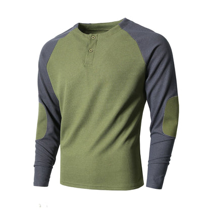 Herren Langarmshirt Modern mit Kontrastfarben und Raffung