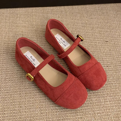 Damen Ballerinas Elegante Mary Jane Schuhe mit Riemchen
