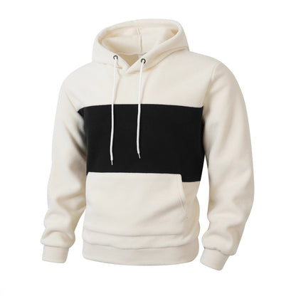 Herren Fleece-Hoodie mit Farbblock-Design und Seitentaschen