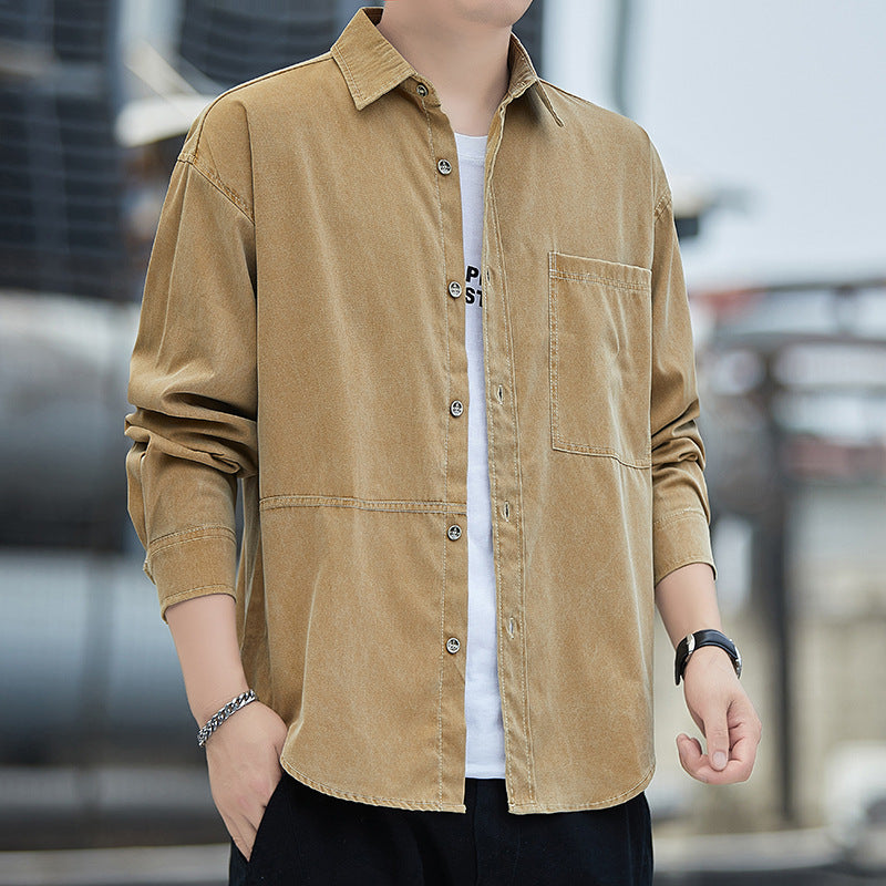 Herren Overshirtjacke Lässig mit Taschen Groß