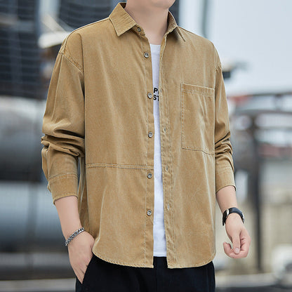 Herren Overshirtjacke Lässig mit Taschen Groß
