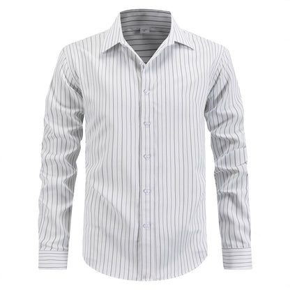 Herren Langarmhemd Streifen Modern Schnitt Komfort Passform