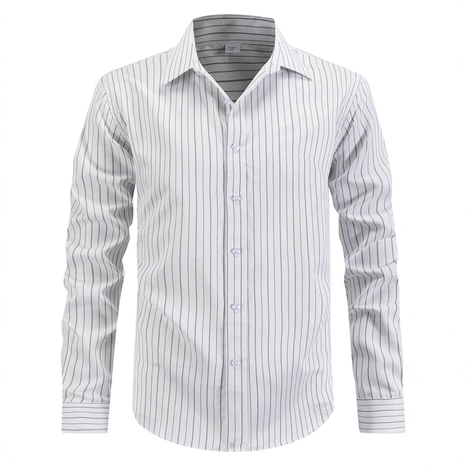 Herren Langarmhemd Gestreift Elegantes Businesshemd - BerlinGlamour