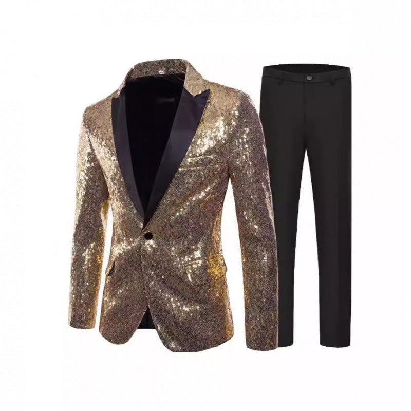 Herren Smokinganzug Glitzer Anzug Elegant Schwarze - BerlinGlamour