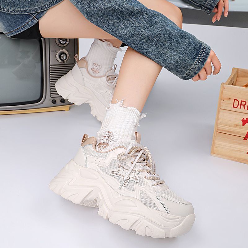 Damen Sneaker Chunky Schuhe mit Sternen Design Comfort