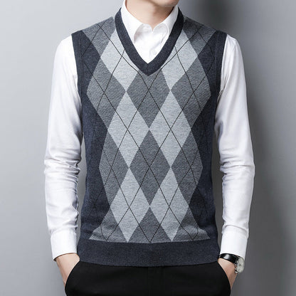 Herren Strickweste Elegante Argyle Style