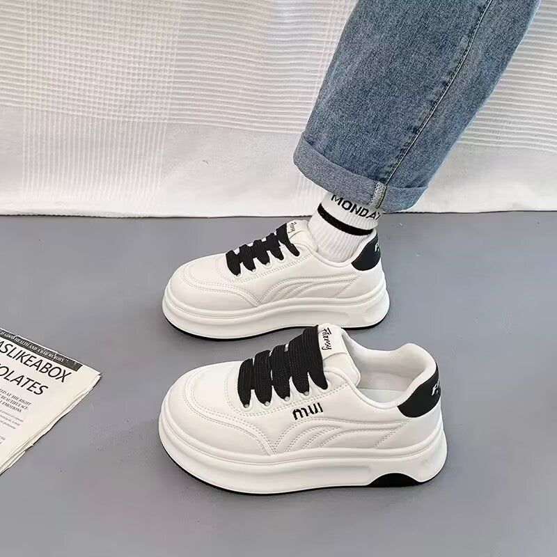 Damen Sneaker Bequem Dicksohle Schnürsenkel Modern