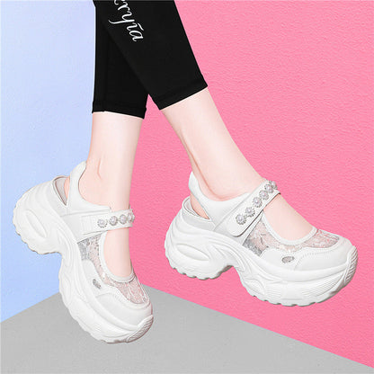 Damen Sneaker mit Blütenapplikation Modisch Frauen Schuhe