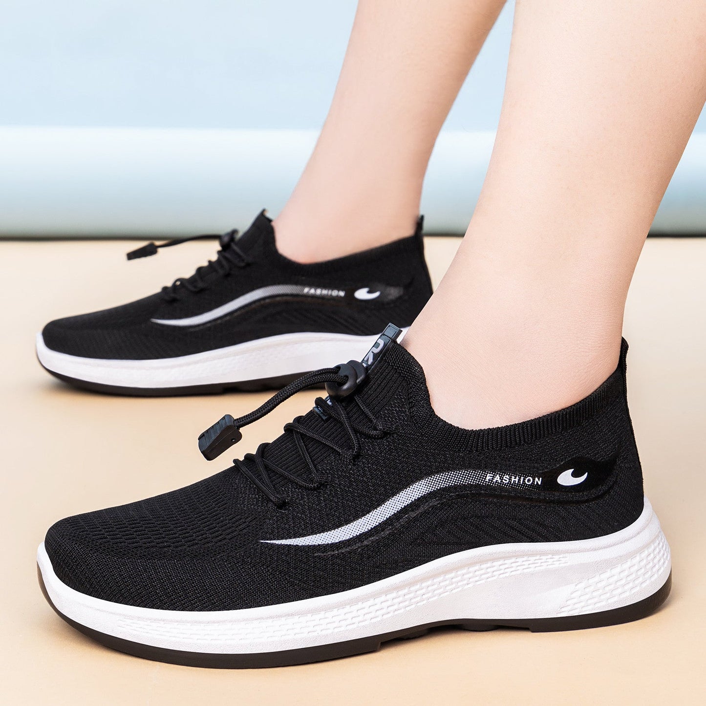 Damen Sport Sneaker Bequem Schnellschnürsystem Modern