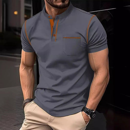 Herren Poloshirt Elegantes Modell Mit Kontraststreifen